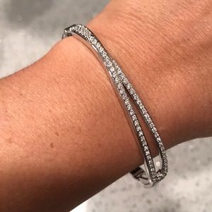 Swarovski Thin Bangle with Pave Crystals